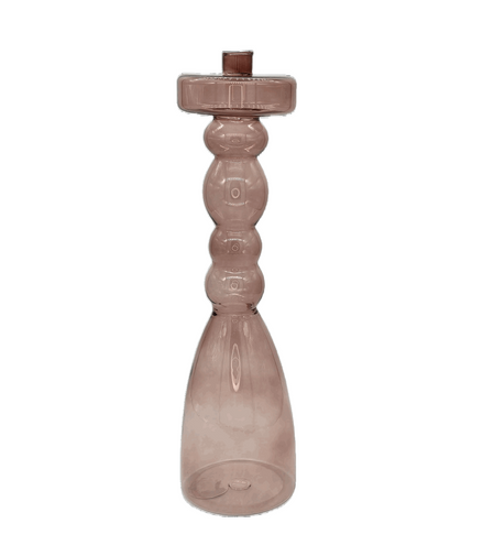 Kerzenhalter Pawn aus Glas in Rosa