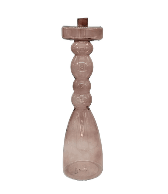 Kerzenhalter Pawn aus Glas in Rosa
