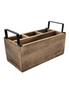 Kiste aus Holz mit Unterteilung und Metallgriffen - Küchenorganizer