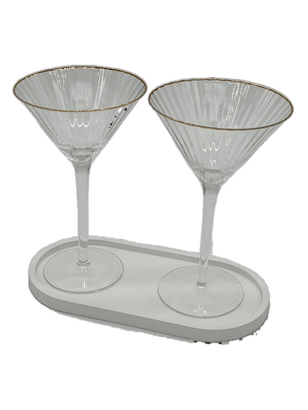 Martinigläser mit Goldrand 2 Stück