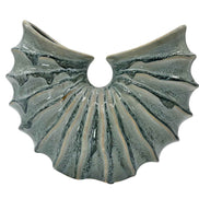 Vase aus Keramik glasiert Muschelform in Grün Daan Kromhout