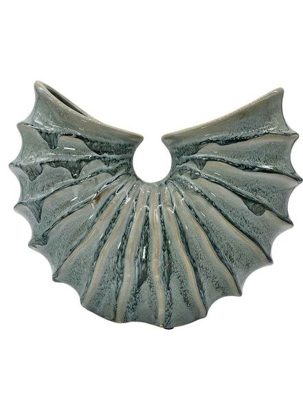 Vase aus Keramik glasiert Muschelform in Grün Daan Kromhout