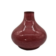 Metallvase bauchig in Burgundfarben Kolony