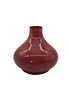 Metal vase bulbous in burgundy