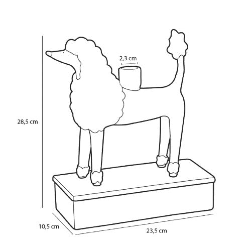 Kerzenständer Hund – L24 x B11 x H29 cm – Keramik – Hellgelb Mica Decorations