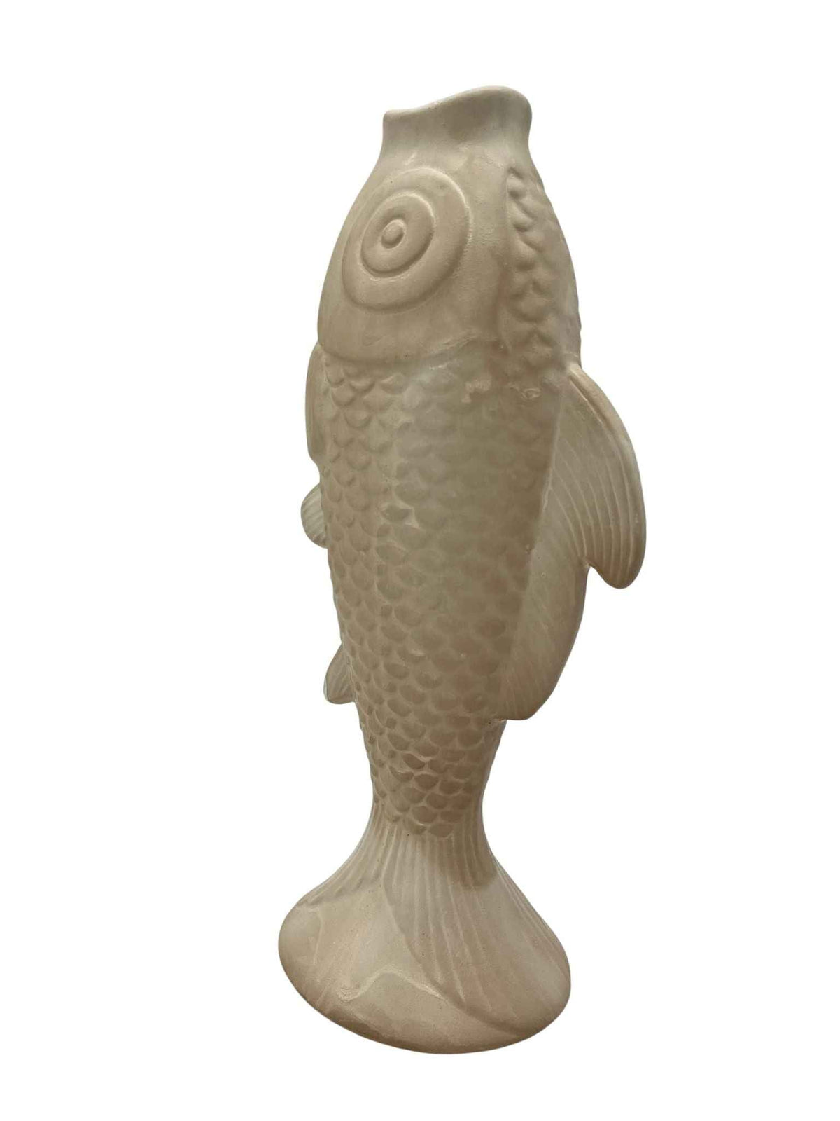 Vase Steingut Fisch in Beige - Pimis Living