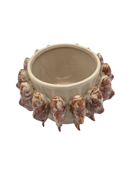 Topf mit Fischen Keramik Beige / Rost, handarbeit pimis living by Konceptpunkt