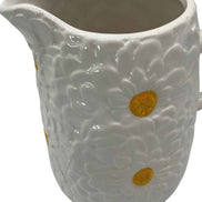 Kanne weiß, Keramik mit Blumenmotiv Daan Kromhout