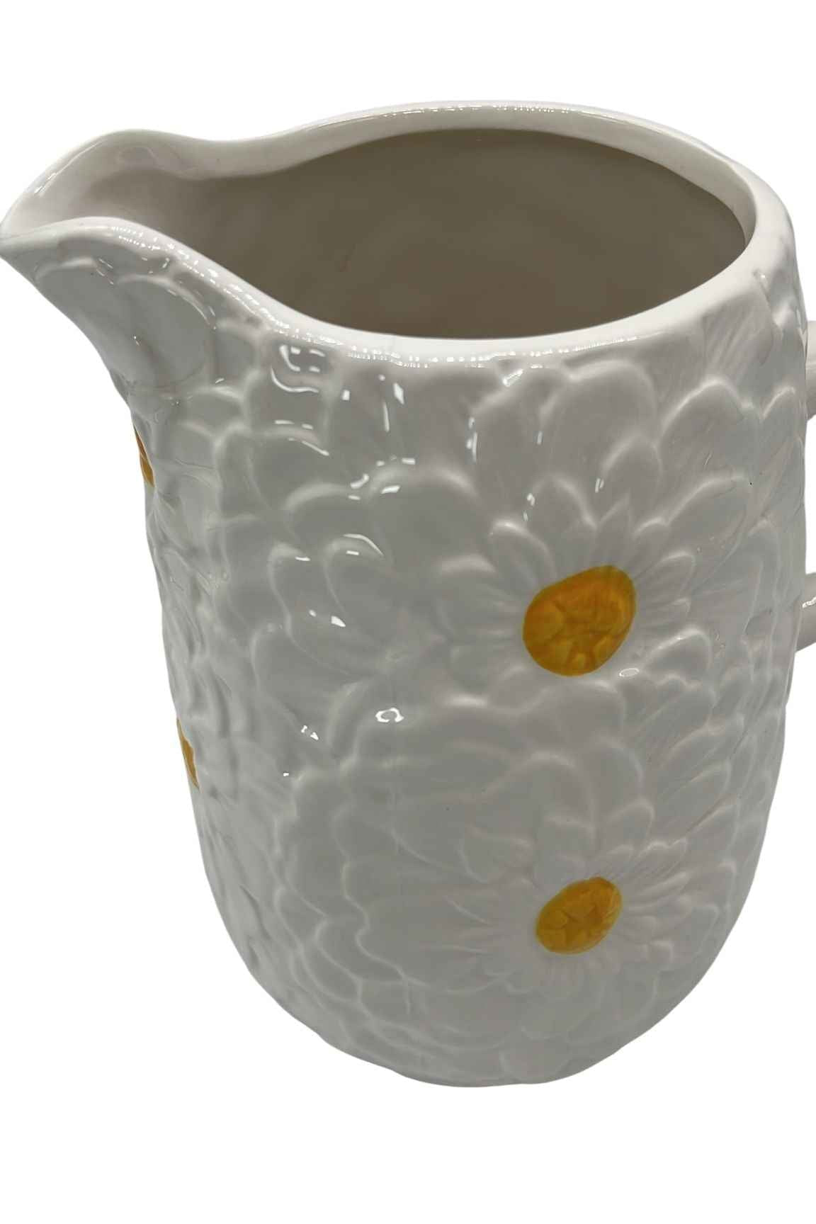 Kanne weiß, Keramik mit Blumenmotiv Daan Kromhout