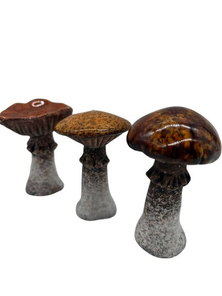 Ceramic mushrooms beige brown (2)