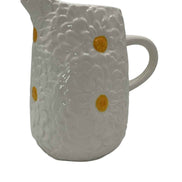 Kanne weiß, Keramik mit Blumenmotiv Daan Kromhout