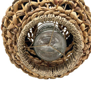 Windlicht Wasserhyazinthe mit Glaseinsatz Natur / Schwarz Home Society