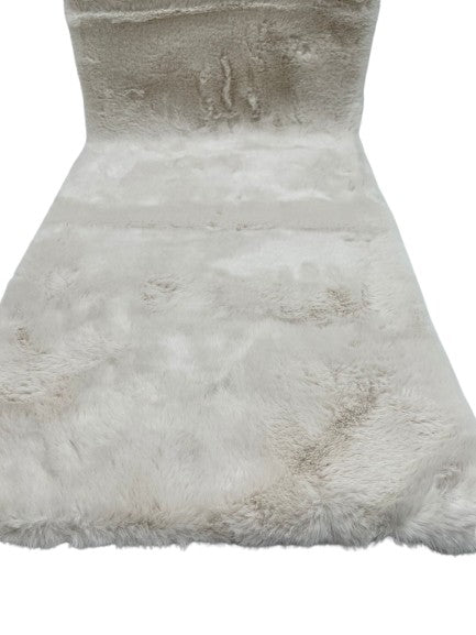 Tischläufer aus Plüsch weiß 160 x 40 cm