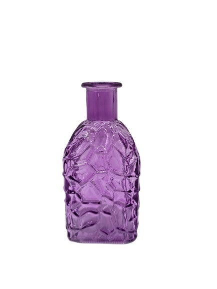 Purple glass mini vase with pattern