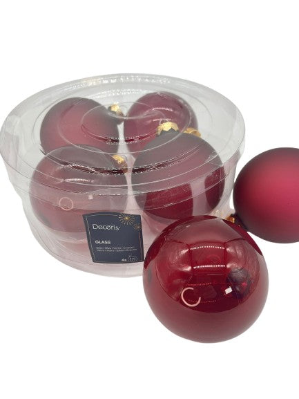 Weihnachtskugeln aus Glas 4er Set Granatapfel