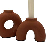 Kerzenständer aus Keramik Terracottafarben