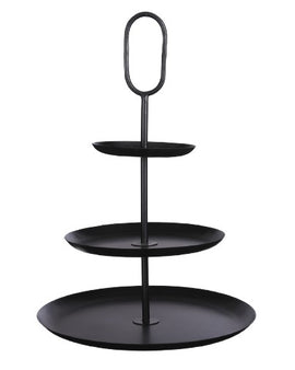 Rama Etagere 3-stöckig – H55 x Ø38 cm – Metall – Schwarz