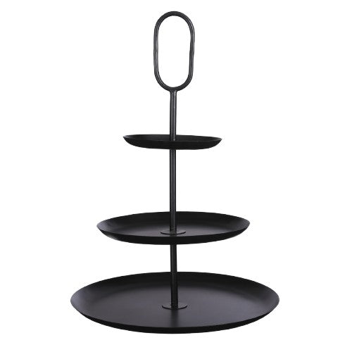 Rama Etagere 3-stöckig – H55 x Ø38 cm – Metall – Schwarz