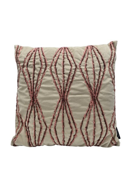 Kissen " Lanka" Bege 45 x 45 cm mit Stickerei