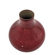 Metallvase bauchig in Burgundfarben Kolony