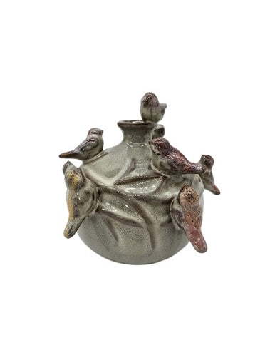Vase in Kugelform Keramik mit Vögeln - Pimis living by Konceptpunkt