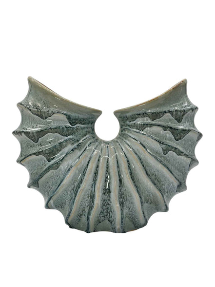Vase aus Keramik glasiert Muschelform in Grün Daan Kromhout