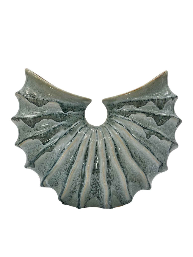 Vase aus Keramik glasiert Muschelform in Grün Daan Kromhout