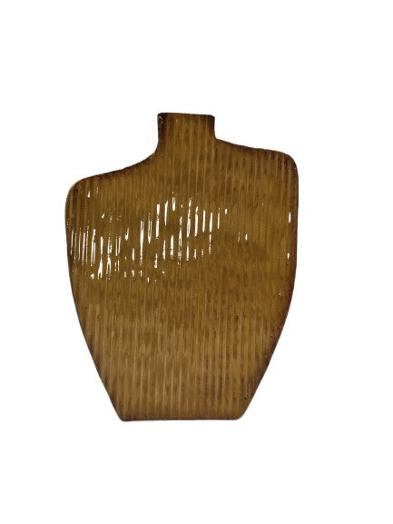 Metal vase in mustard yellow