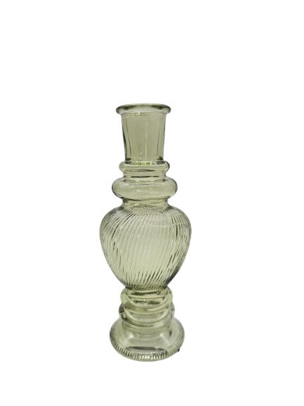 Mini vase / candle holder made of glass in green (small)
