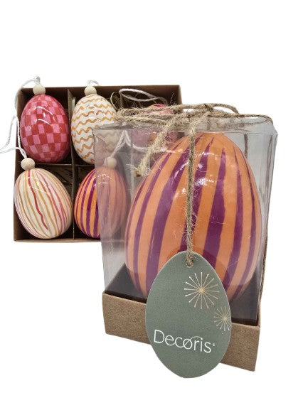 Ei Schaumstoff foliert groß Orange / Lila Decoris