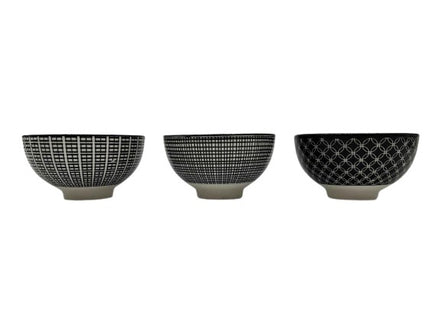 DIP Schälchen 3 er Set, Steingut Schwarz/Weiß pimis living by Konceptpunkt