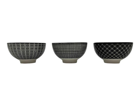 DIP Schälchen 3 er Set, Steingut Schwarz/Weiß pimis living by Konceptpunkt