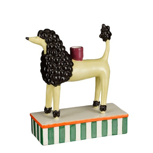 Dog Candle Holder – L24 x W11 x H29 cm – Ceramic – Light Yellow
