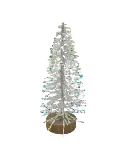 Tannenbaum weiß Glitzer aus Kunststoff