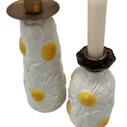 Vase weiß, mit Blumenmuster S Daan Kromhout