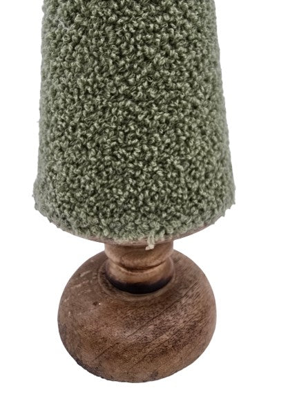 Tannenbaum Wolle grün mit Holzfuß