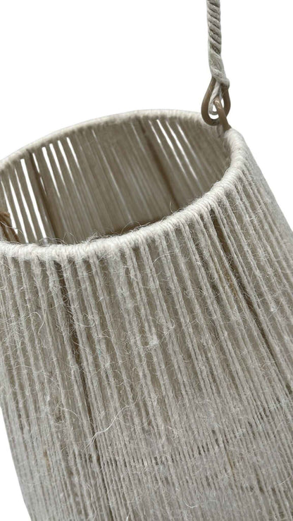 Windlicht aus Jute Naturfarben, mit Glaseinsatz - Pimis Living