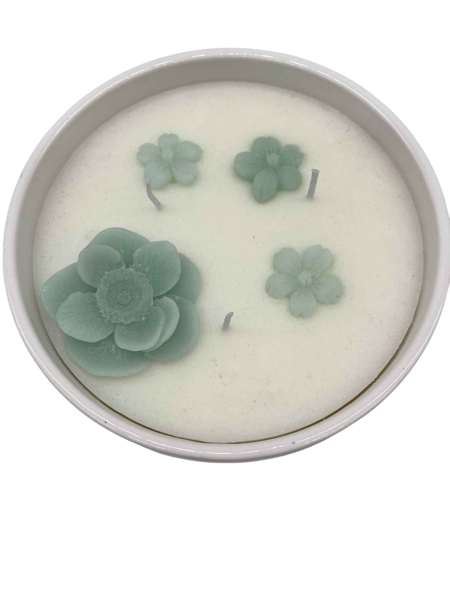 Candle Flower in der Porzellanschale weiß /mint Home Society