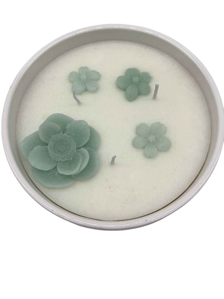 Candle Flower in der Porzellanschale weiß /mint Home Society