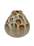 Vase ceramic beige with brown pattern