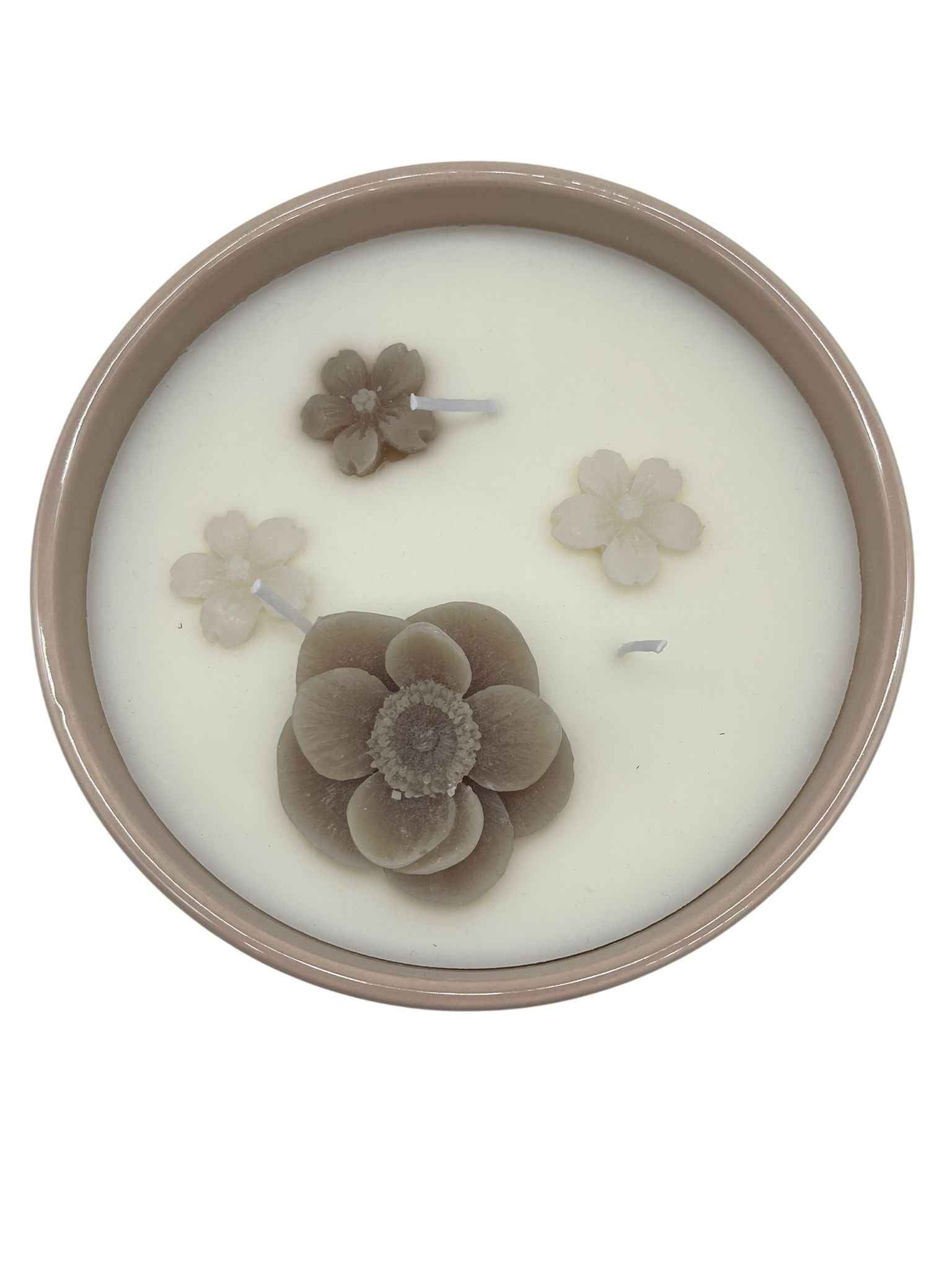 Candle Flower in der Porzellanschale Sand/ Khaki Home Society