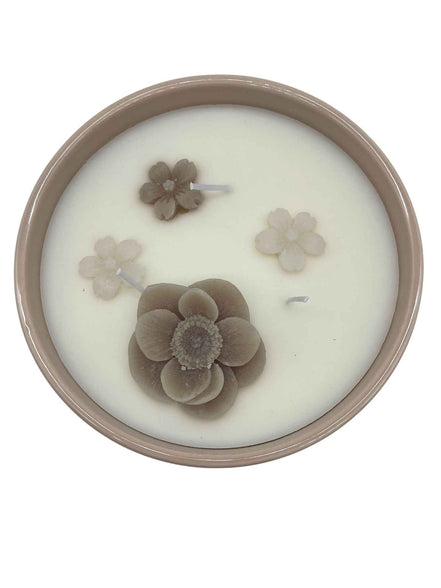 Candle Flower in der Porzellanschale Sand/ Khaki Home Society