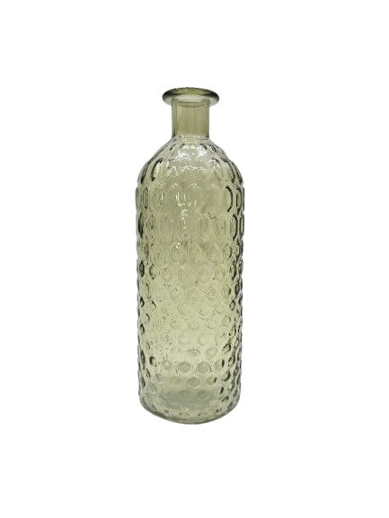 Green glass bottle vase