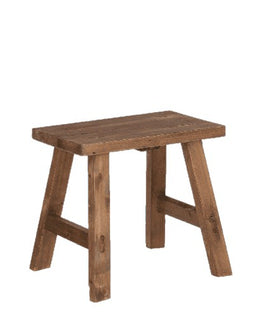 Mutiger Holzhocker – L38 x B29 x H34 cm – recyceltes Holz – Braun