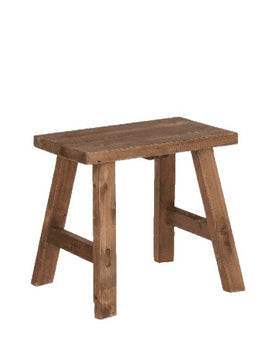 Mutiger Holzhocker – L38 x B29 x H34 cm – recyceltes Holz – Braun