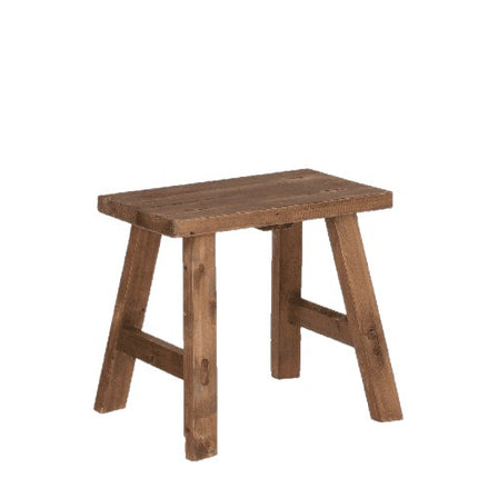 Mutiger Holzhocker – L38 x B29 x H34 cm – recyceltes Holz – Braun - Pimis living by Konceptpunkt
