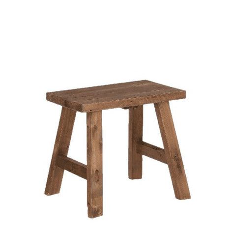 Mutiger Holzhocker – L38 x B29 x H34 cm – recyceltes Holz – Braun