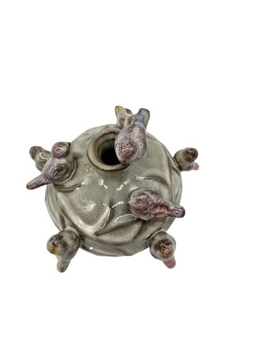 Vase in Kugelform Keramik mit Vögeln - Pimis living by Konceptpunkt