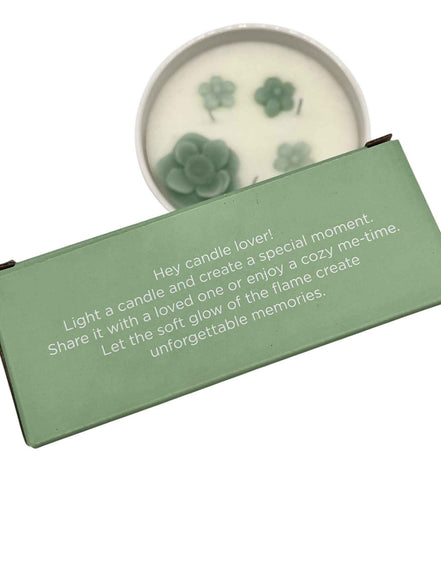 Candle Flower in der Porzellanschale weiß /mint Home Society