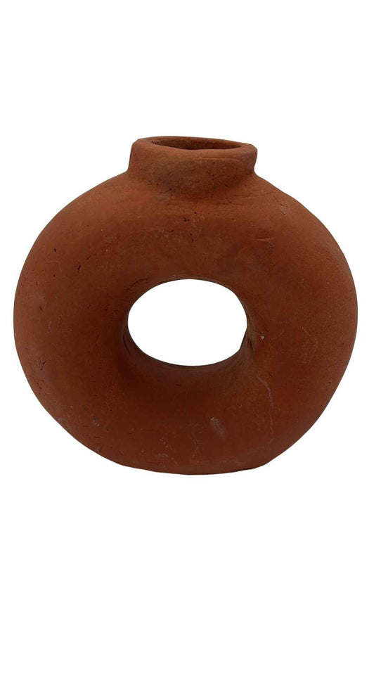 Kerzenständer aus Keramik Terracottafarben